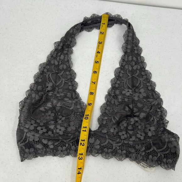Free People Women Size Small Gray Galloon Lace Halter Bra - Picture 8 of 8